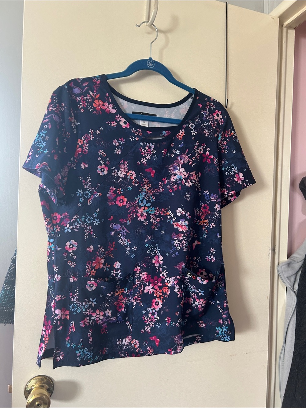 Koilite  Navy Short-Sleeve Women's scrub Top
